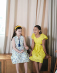 Lil' Nadine Eyelet Cut-Out Dress - Yellow Lace