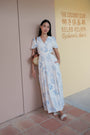 Magnolia Convertible Maxi Dress - Cream & Blue Floral