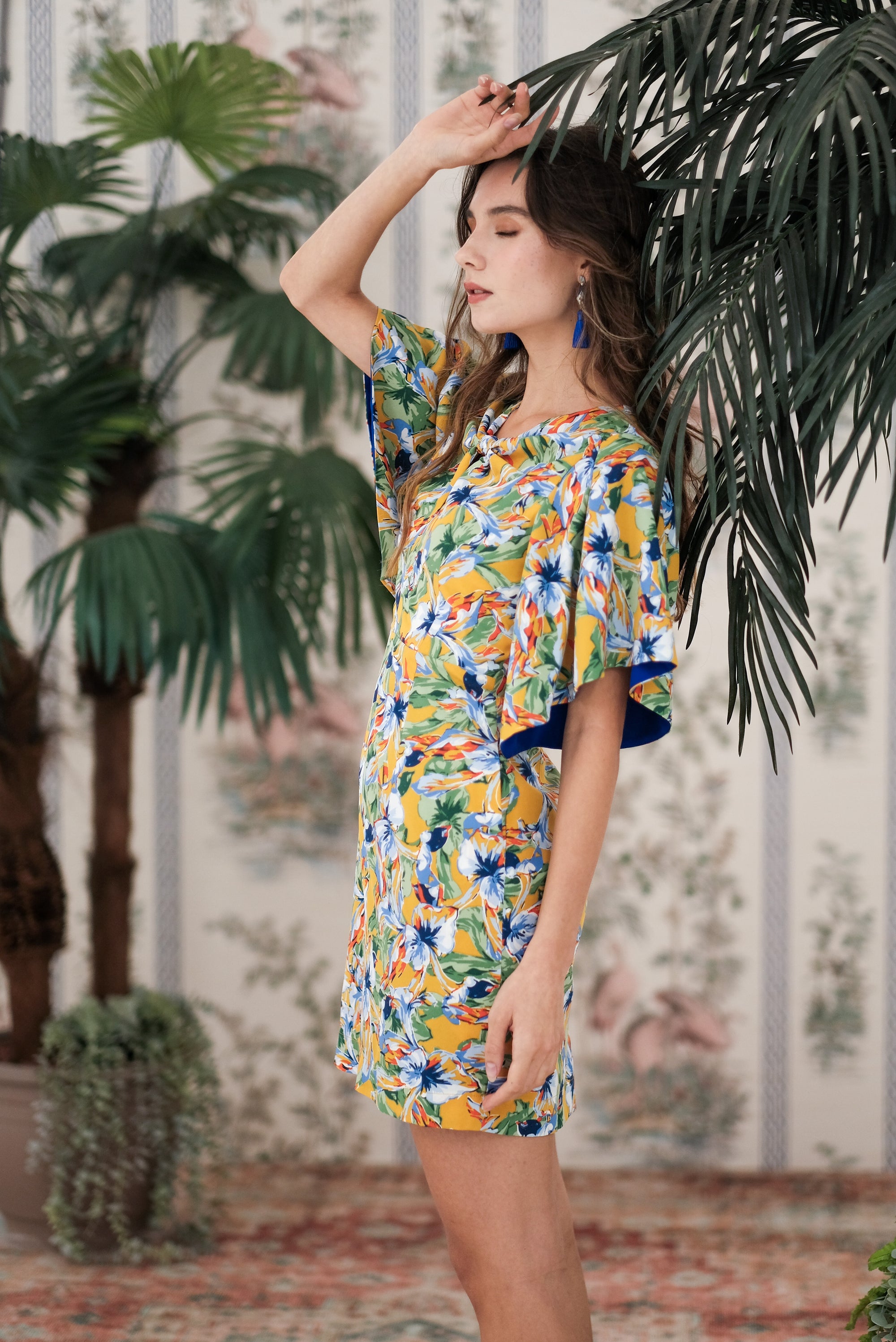 Faye Flutter Sleeves Knot Dress