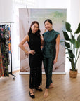 Electra Jacquard Pants Set - Sapphire/Emerald (BACKORDER)