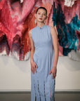 Gatsby Sleeveless Slit Cheongsam - Black / Chambray