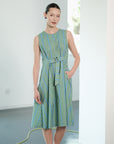 Faye Belted Dress - Black & White