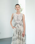 Faye Belted Dress - Black & White