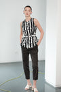 Kimmie Laced Up Cupro Pants - Black / Khaki