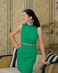 Caryn Cheongsam - Black / Emerald