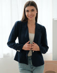 Nola Tailored Blazer - Blush Pink / White / Navy