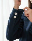 Nola Tailored Blazer - Blush Pink / White / Navy