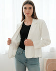 Nola Tailored Blazer - Blush Pink / White / Navy