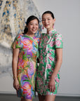 Theia Tie Shift Cheongsam - Abstract Multi Colour