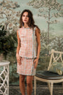 Roxette Tweed Skirt Set - Tangerine/ Turquoise