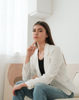 Nola Tailored Blazer - Blush Pink / White / Navy