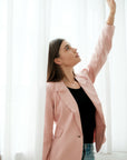 Nola Tailored Blazer - Blush Pink / White / Navy