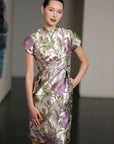 Lavender Jacquard Cheongsam