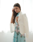 Nola Tailored Blazer - Blush Pink / White / Navy