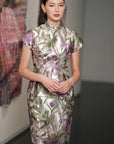 Lavender Jacquard Cheongsam