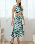 Marina Cut-Out Dress - Geometric Print