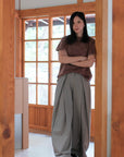 Kendo Wide-Legged Pants- Black / Charcoal BACKORDER