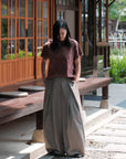 Kendo Wide-Legged Pants- Black / Charcoal BACKORDER
