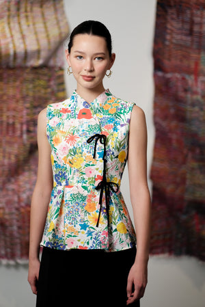 Waldorf Peplum Top - Multicoloured Floral