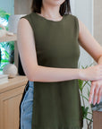 Sloane Panelled Tee - Black / White / Olive / Bronze