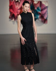 Gatsby Sleeveless Slit Cheongsam - Black / Chambray