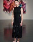 Gatsby Sleeveless Slit Cheongsam - Black / Chambray