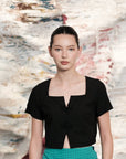 Loren Cropped Top - Black / White