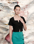 Loren Cropped Top - Black / White