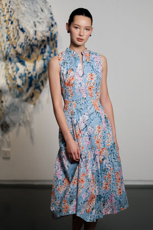 Lyon Convertible Cut-Out Dress - Blue Floral