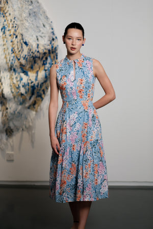 Lyon Convertible Cut-Out Dress - Blue Floral