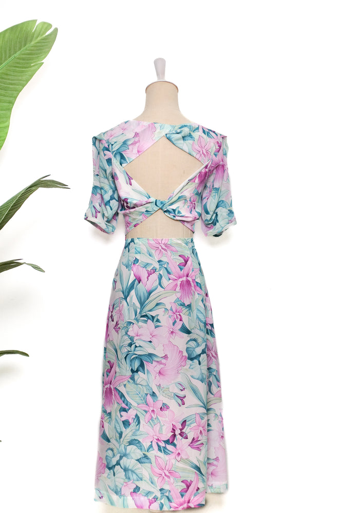 Twylla Double Twisted Flare Dress - Purple Orchids