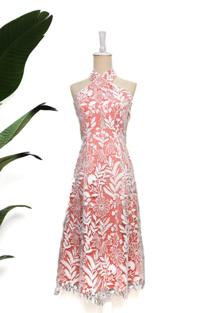 
            
                Load image into Gallery viewer, Rhea Lace Halter Dress - Rose
            
        