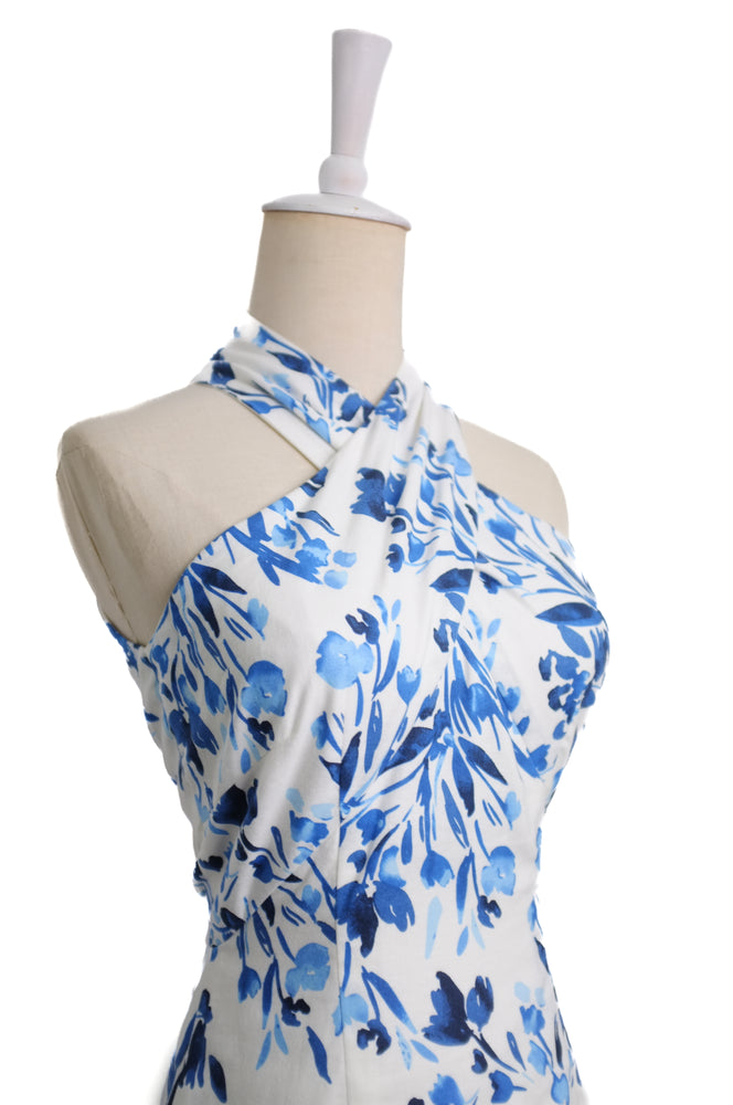 
            
                Load image into Gallery viewer, Carla Halter Dress - Blue Floral
            
        