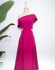 Tess Off Shoulder Dress - Cobalt / Red / Fall Blue / Fuchsia