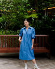 Forget-Me-Not Embroidered Shirt Dress