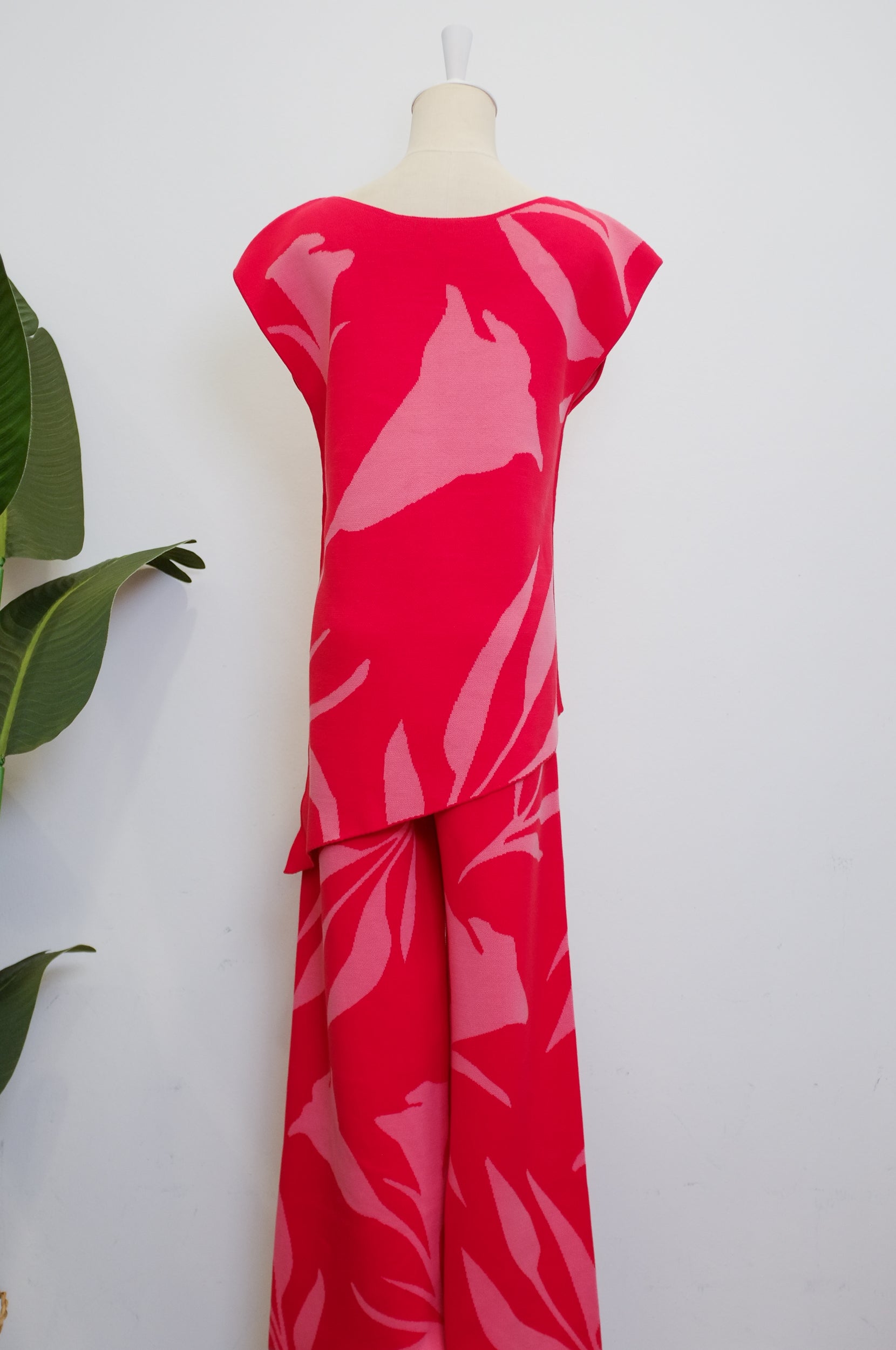 TMP Knits Reversible Two-Piece Pants Set - Coral &amp; Pink