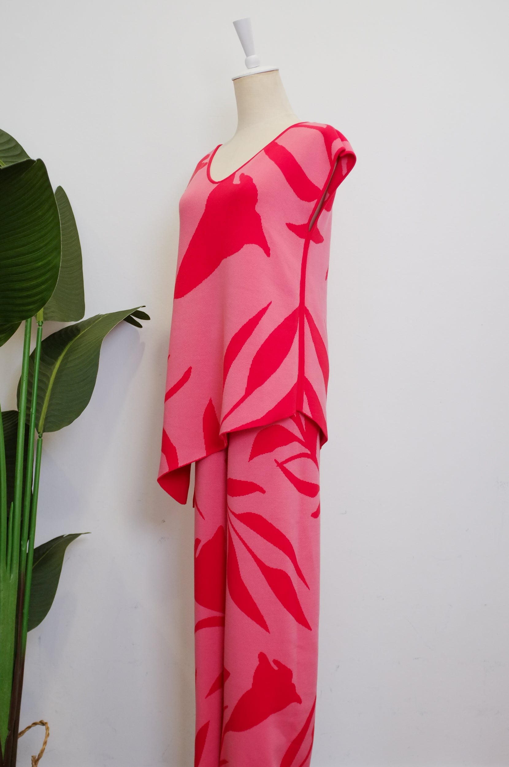 TMP Knits Reversible Two-Piece Pants Set - Coral &amp; Pink
