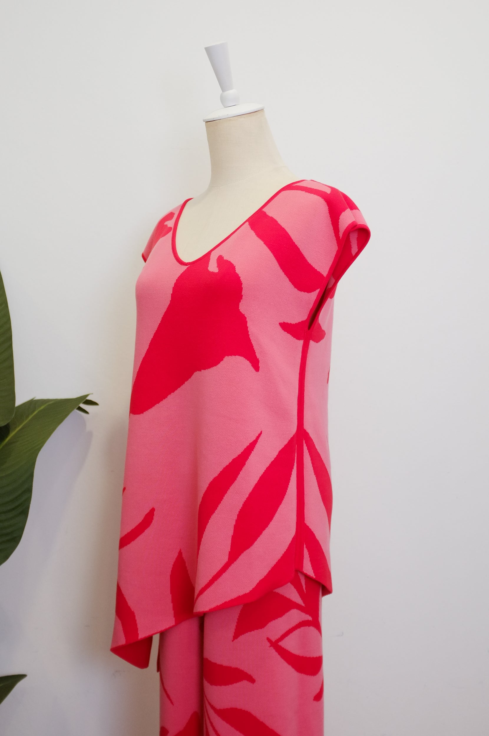 TMP Knits Reversible Two-Piece Pants Set - Coral &amp; Pink
