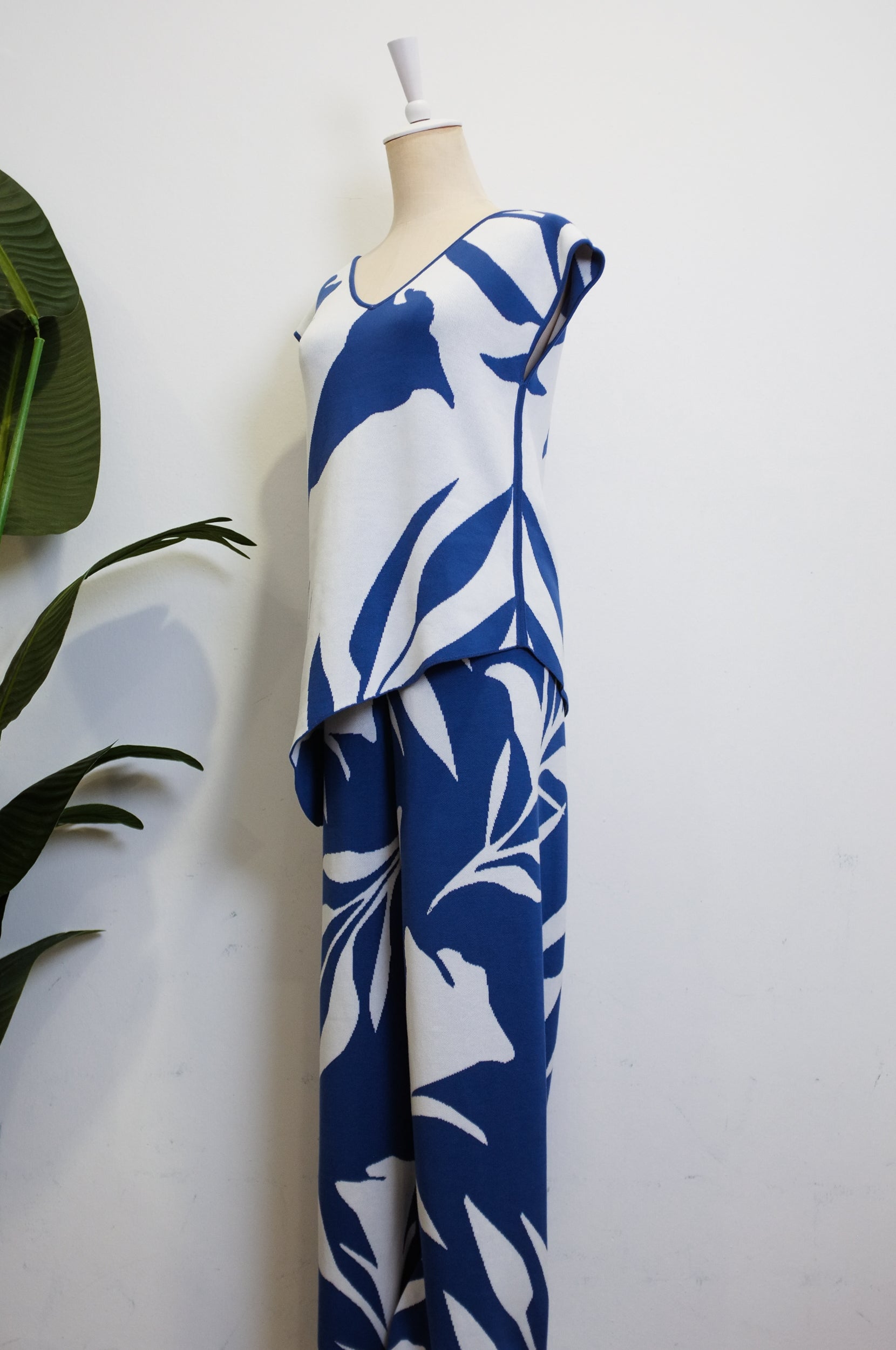 TMP Knits Reversible Two-Piece Pants Set - Blue &amp; White