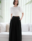 Palazzo Pleated Pants - Black