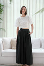 Palazzo Pleated Pants - Black