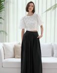 Palazzo Pleated Pants - Black