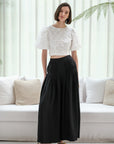 Palazzo Pleated Pants - Black