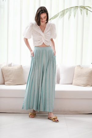 Palazzo Pleated Pants - Black