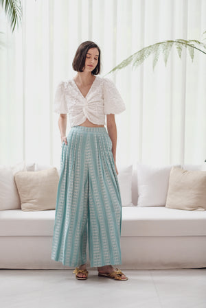 Palazzo Pleated Pants - Black