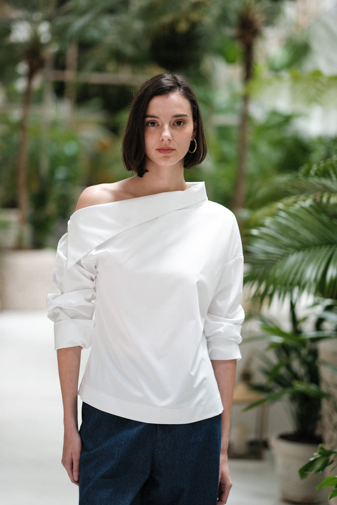 Blanc Asymmetrical Shirt (BACKORDER)