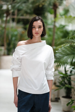 Blanc Asymmetrical Shirt (BACKORDER)