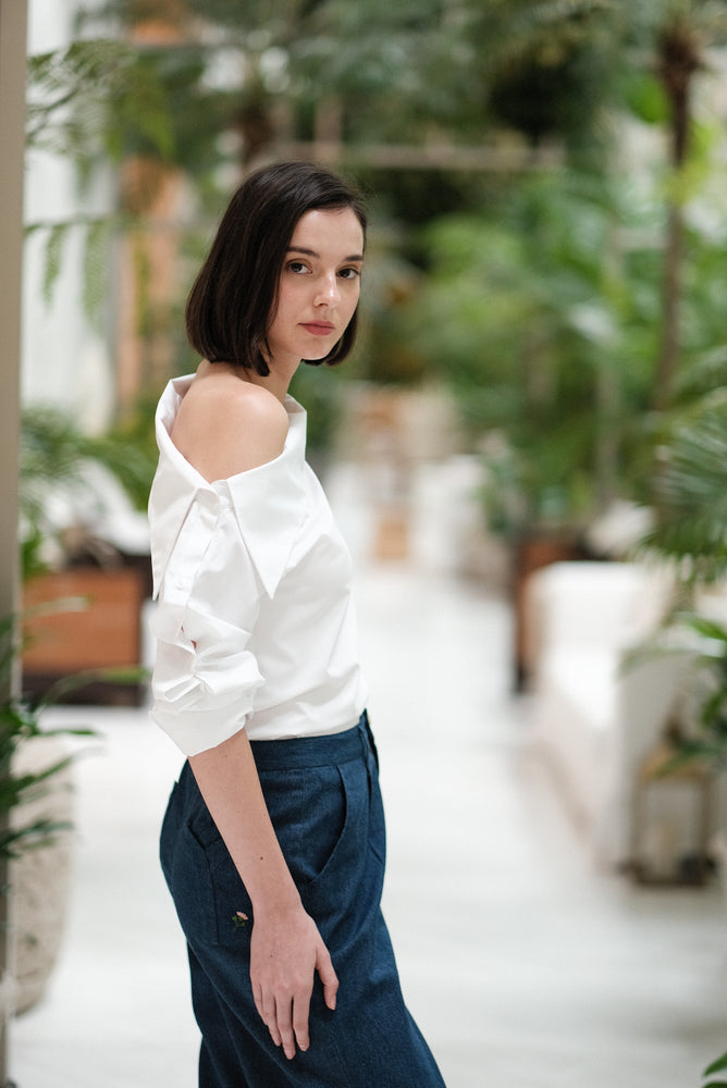 Blanc Asymmetrical Shirt (BACKORDER)