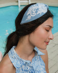 Embroidered Denim Headband