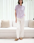 Zoom Ready Rayon Top - Lilac / Rust / White
